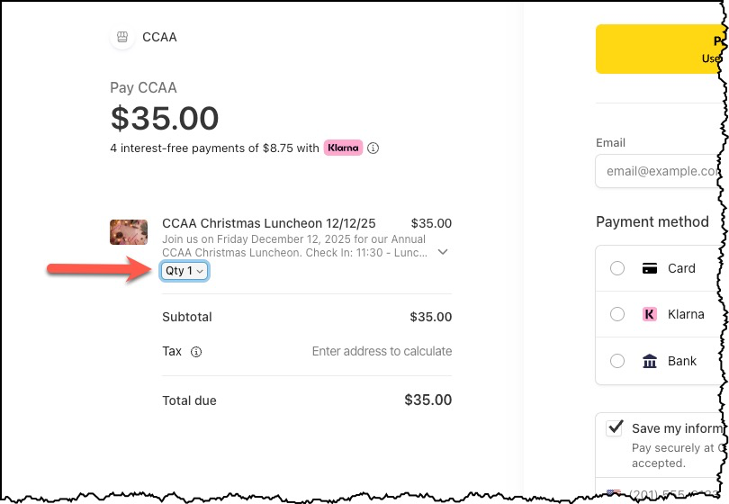CCAA Christmas Luncheon 12/12/25